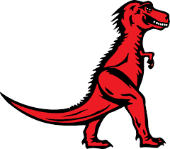 红霸王：两条腿像人一样直立的恐龙，小爪子和一个有许多锋利的牙齿的大脑袋。
